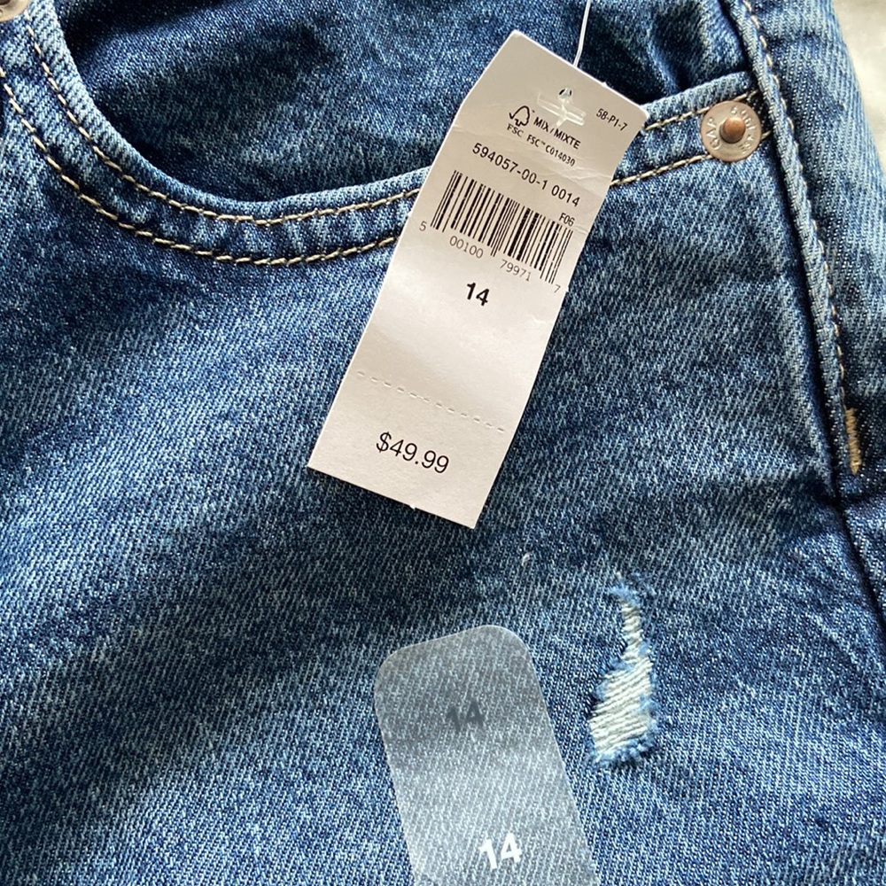NWT Gap Mid-Rise Side Vent Hem Distressed 90s Loose Straight Leg Jeans - Picture 9 of 14